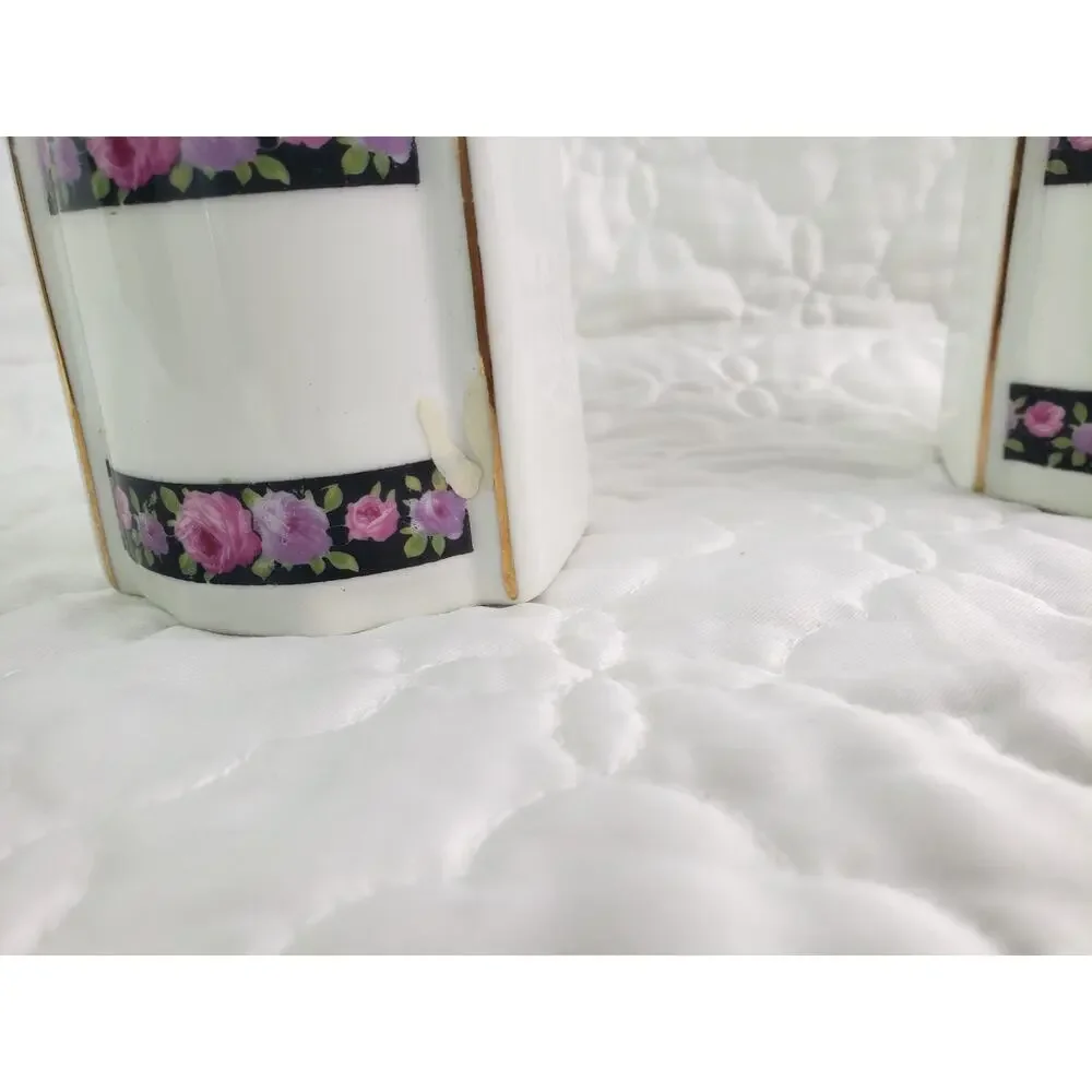 Antique Artikel 2388 German Porcelain Lusterware Canisters Set of 3
